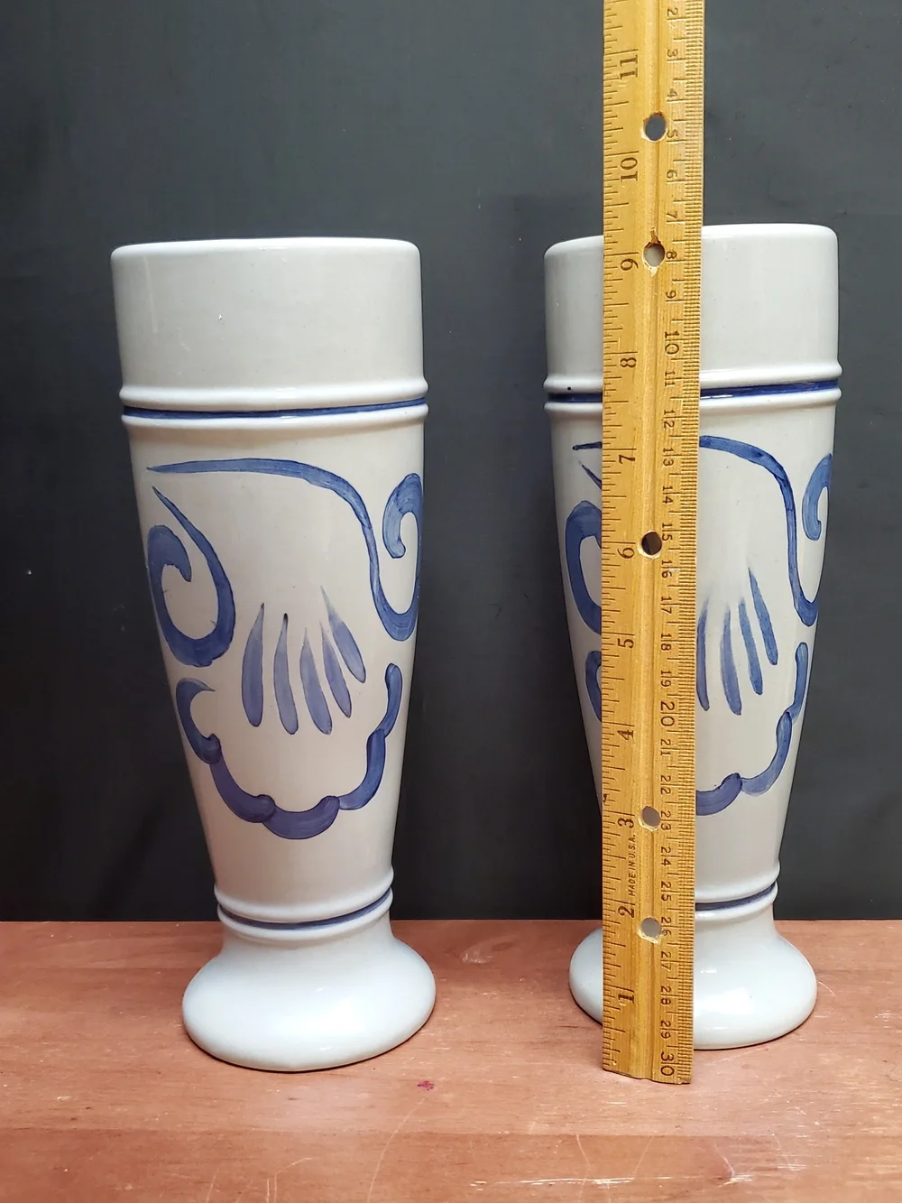 Gerz Stoneware Beer Steins - Blue & Multicolor Crest